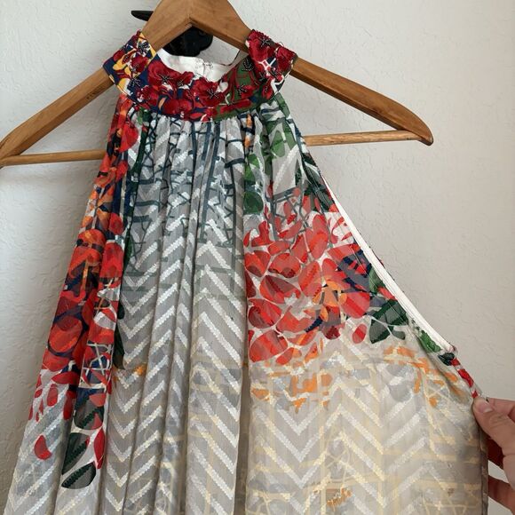 Anthropologie Bhanuni by Jyoti Marilla Beaded Halter Dress Maxi Lined Size Small - Picture 5 of 9